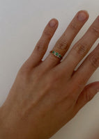 Vintage Trio Emerald Diamond Ring