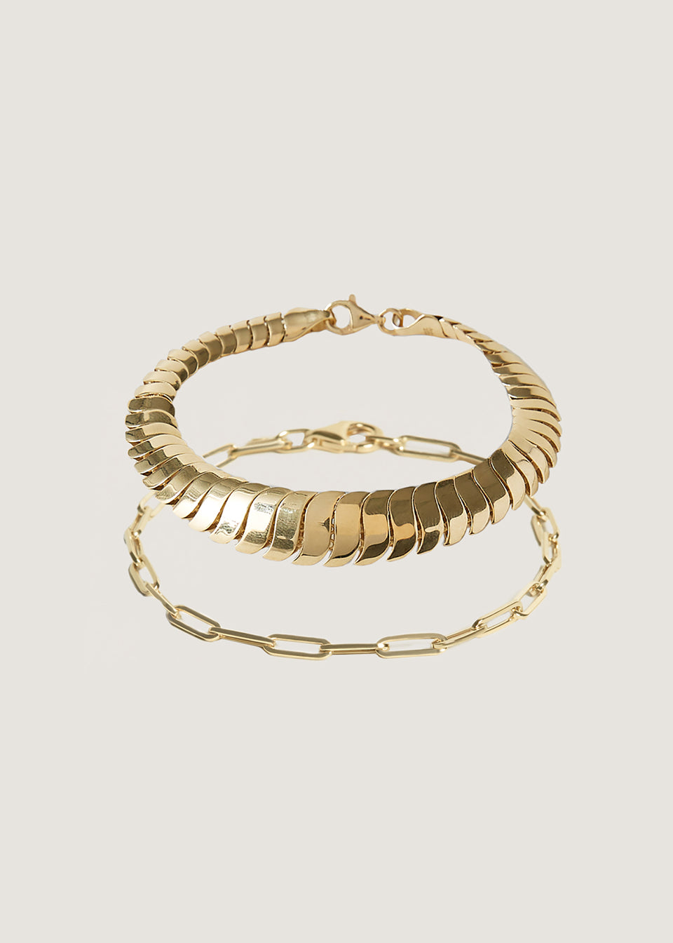 alt="Cobra II & Petite Link Chain Bracelet Stack"
