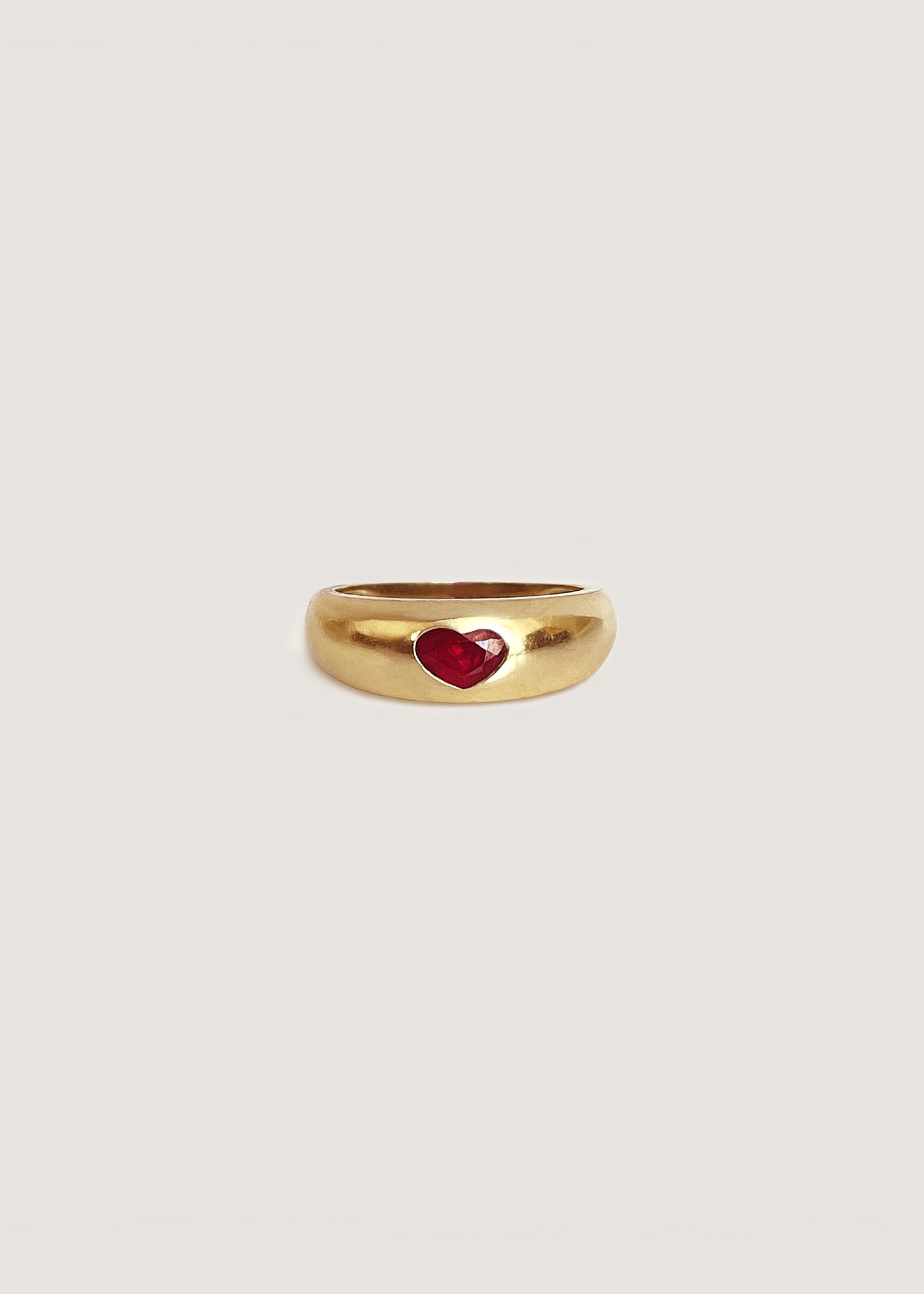 Baby Kay Heart Dome Ring Ruby