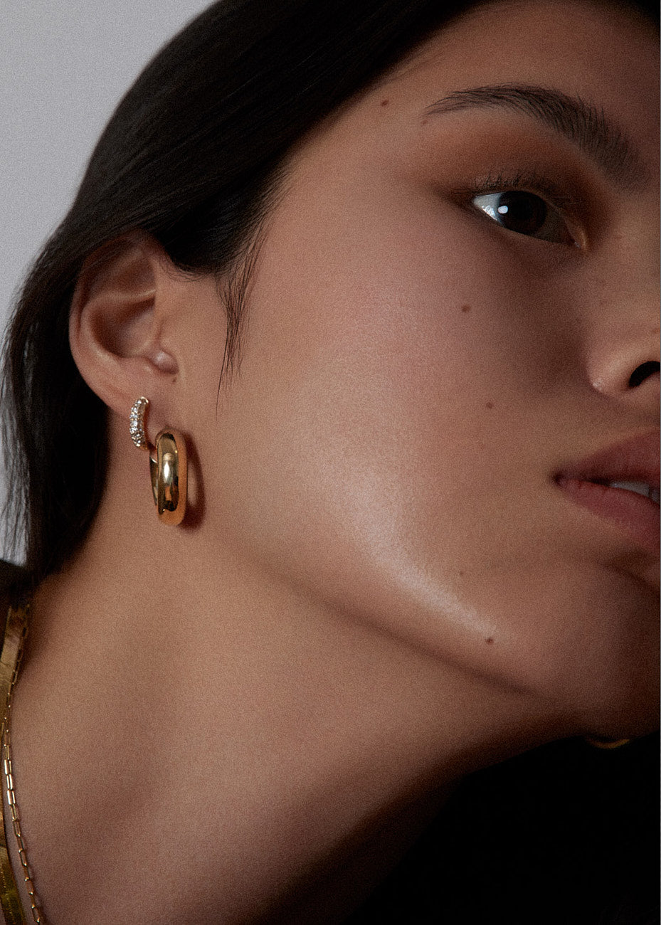 Gold bold sales hoop earrings
