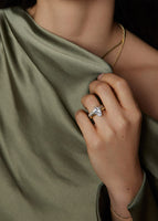 alt="The Daphne styled with the Marquise Eternity Ring"