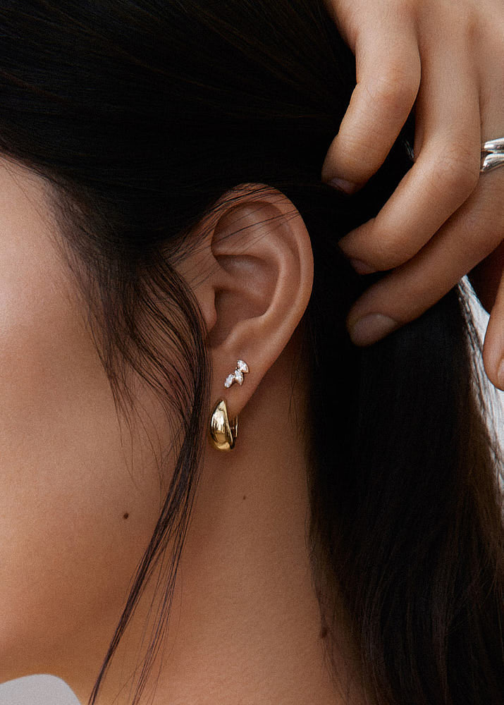 Small hoop drop earrings clearance