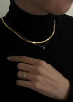 alt="Carter Herringbone II & Marquise Diamond Necklace Stack"