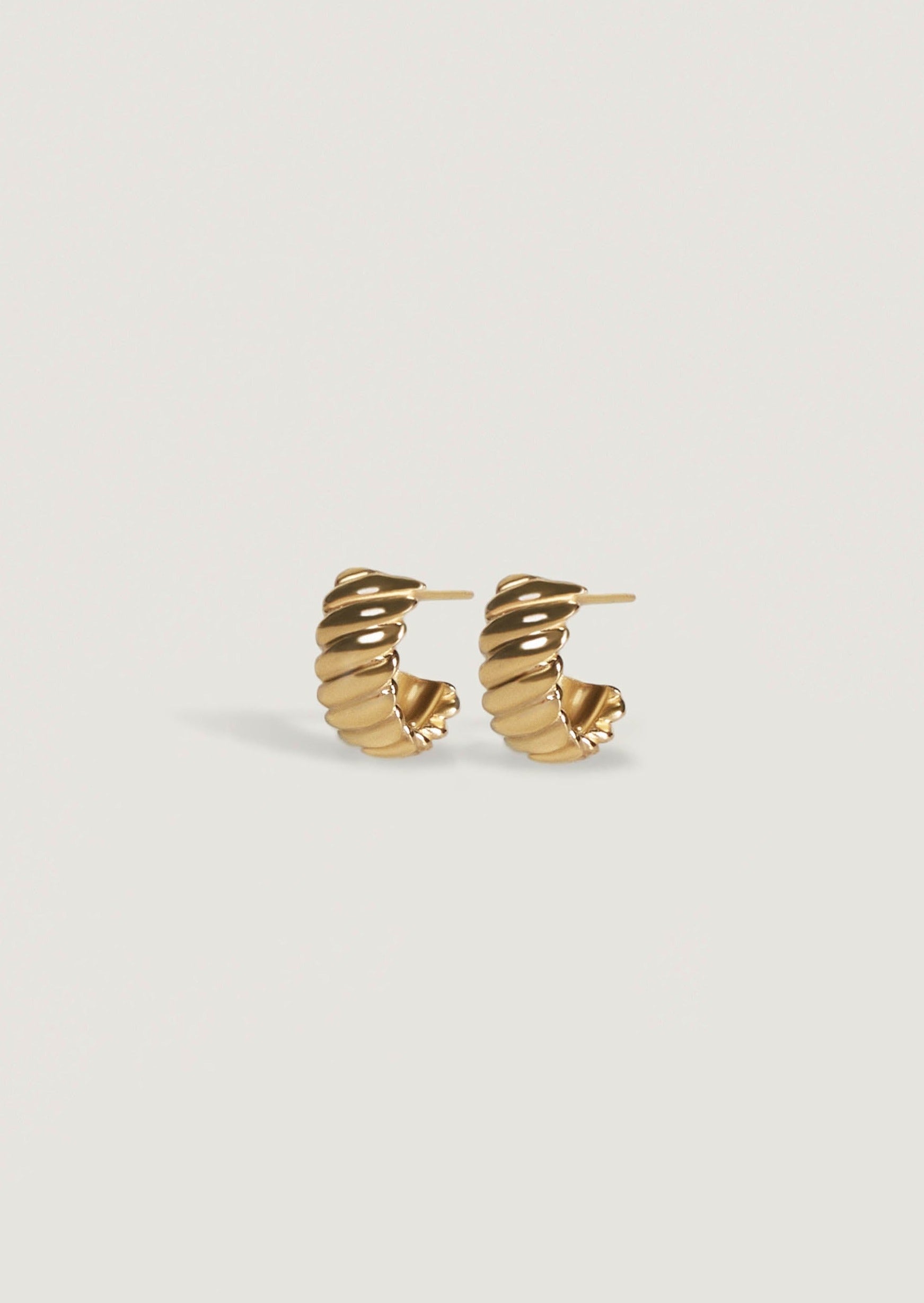Twist Hoop Earrings 14k Solid Gold - Kinn