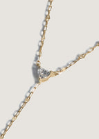 alt="close up of Heart Lariat Necklace"