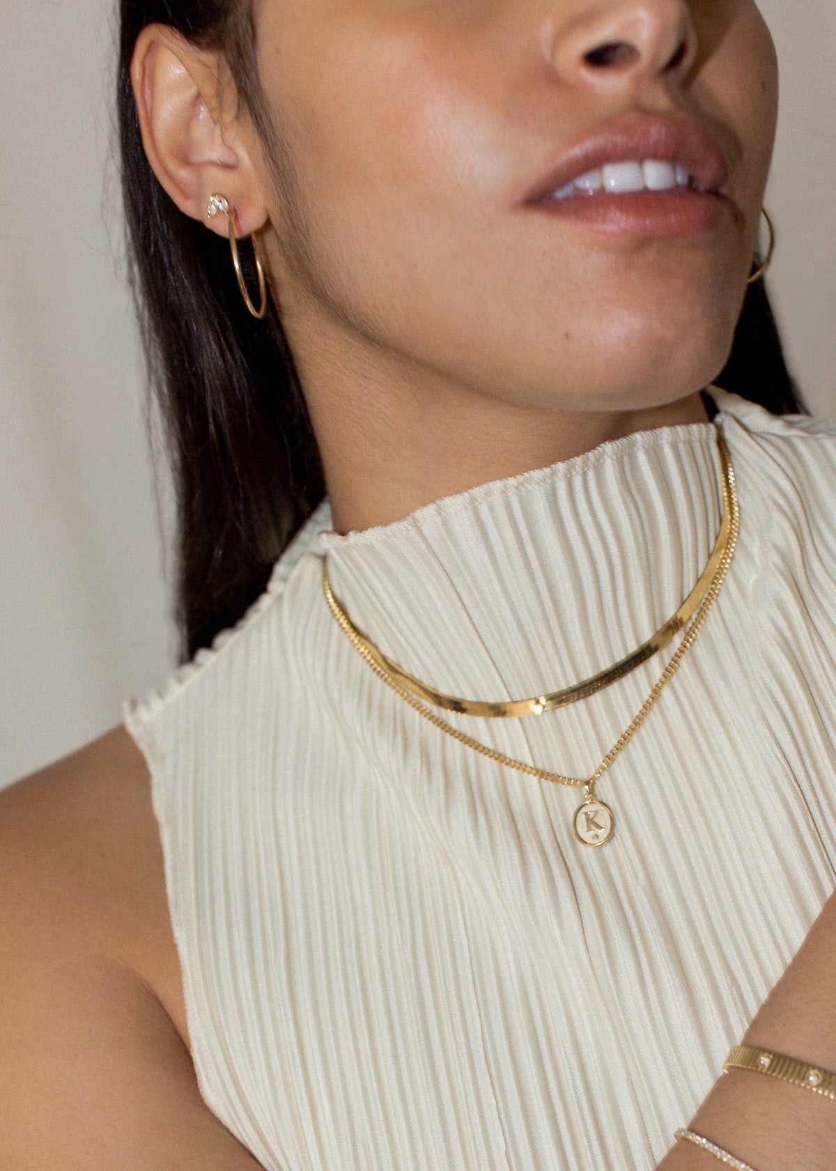 Lightweight large gold hoop earrings hot sale