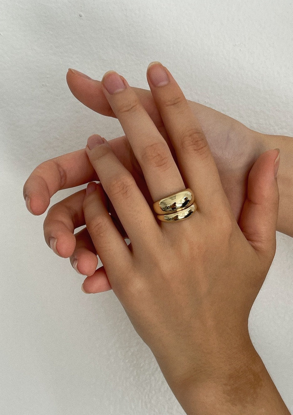 Classic Bold Hollow Dome Ring Stack Kinn - Main Image