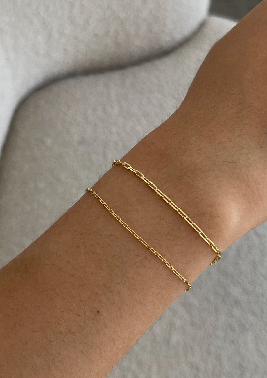 Rolo Micro Link Chain Bracelet Stack