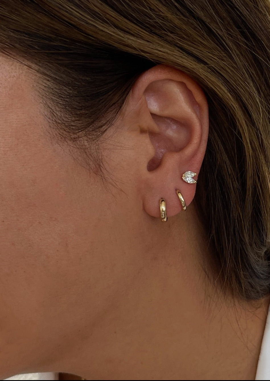 Mini gold huggie earrings cheap