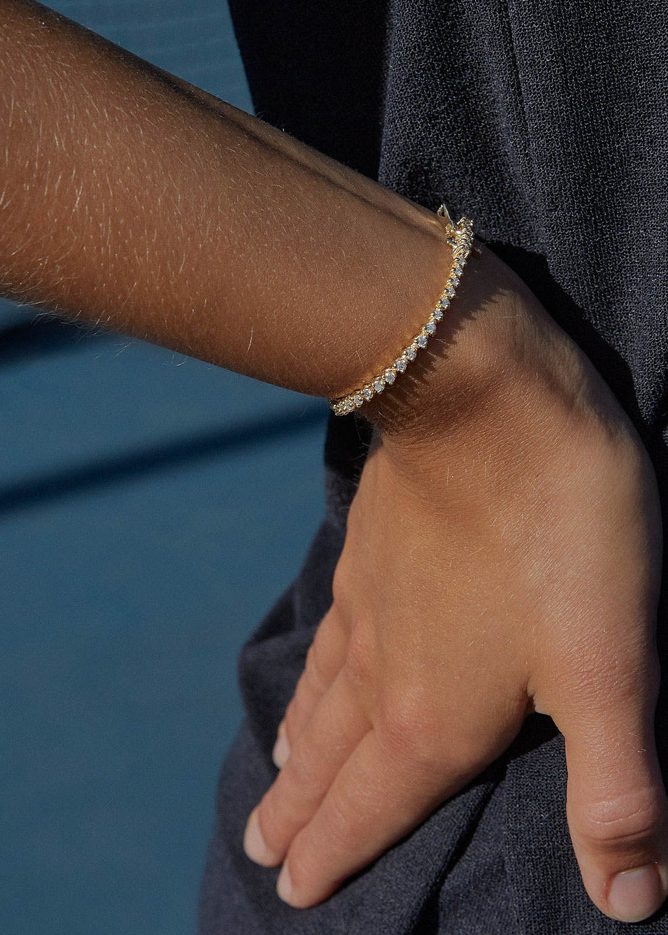 Petite Rachel Three Prong Tennis Bracelet Diamond