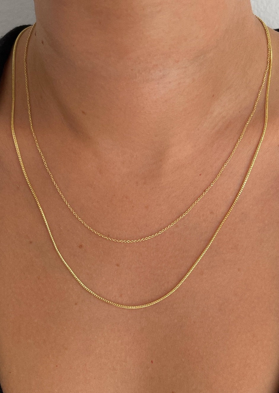 Micro Rolo & Box Chain Necklace Stack - Kinn