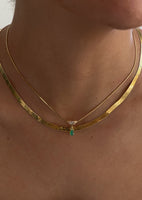Vintage Emerald Teardrop Pendant Necklace