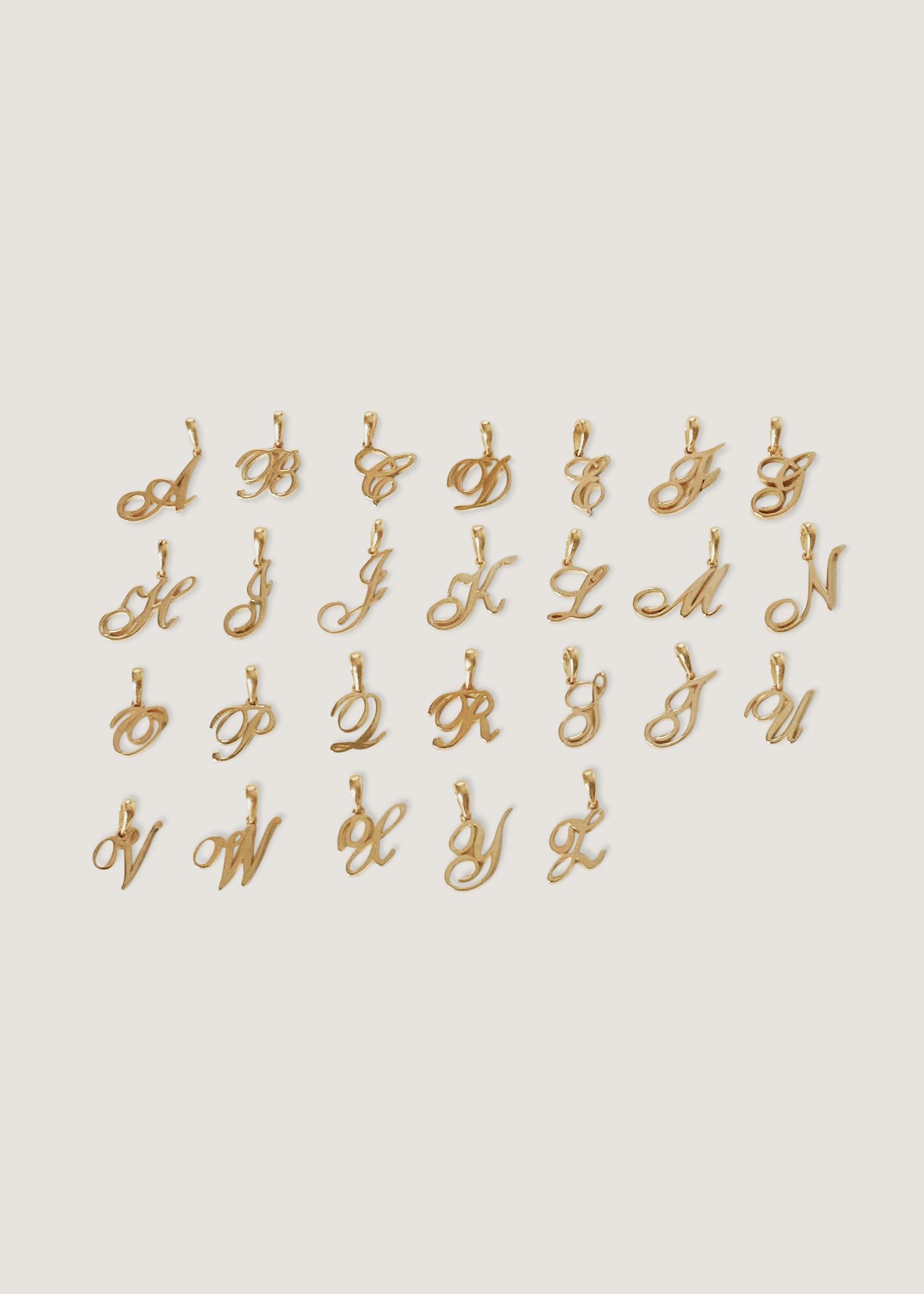 14K Gold Vintage Script Diamond Letter Charms Y