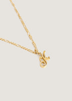 alt="close up of Love Letter Charm Necklace - Figaro Chain"