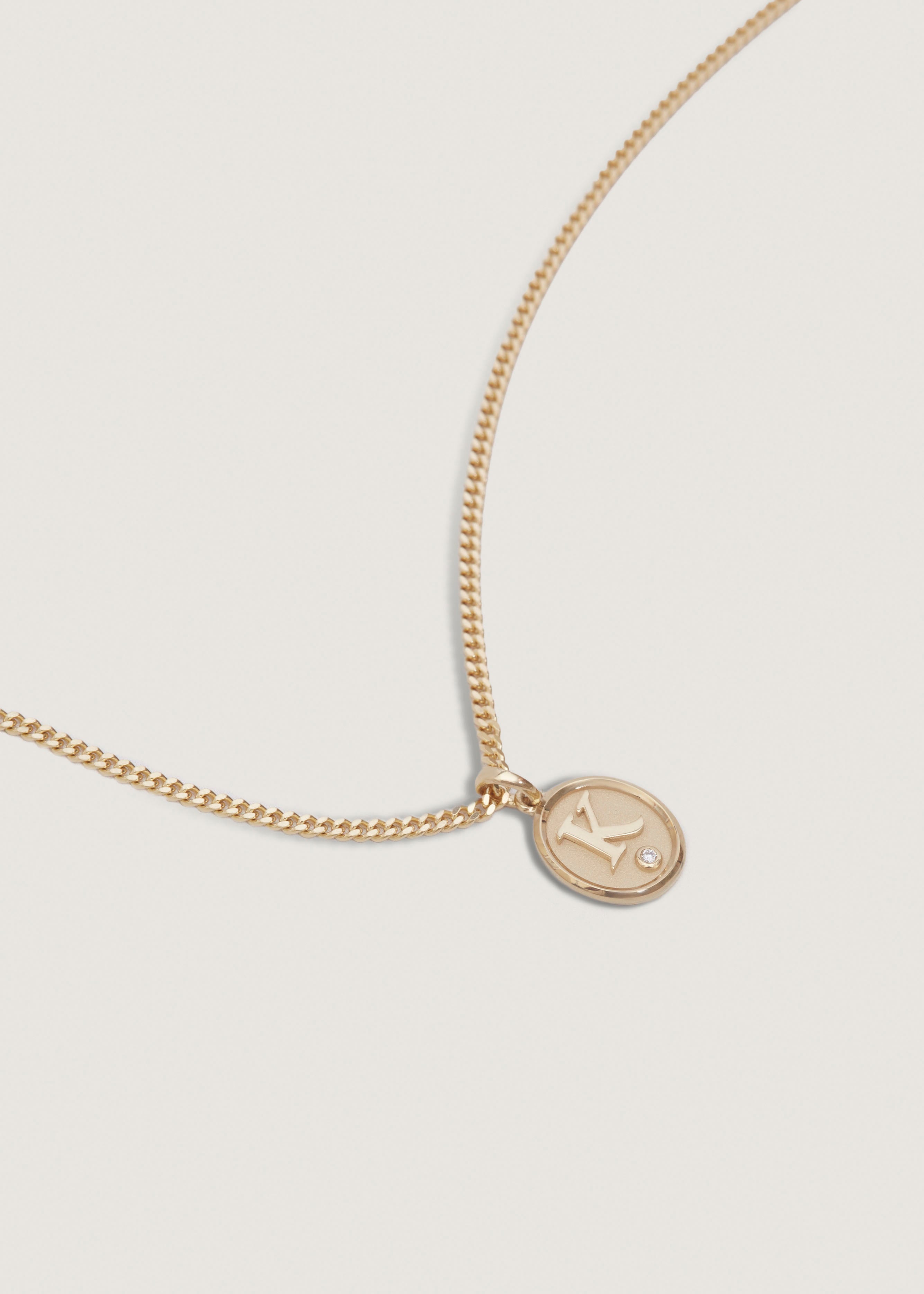 alt="Love Letter Diamond Necklace - Petite Curb Chain"