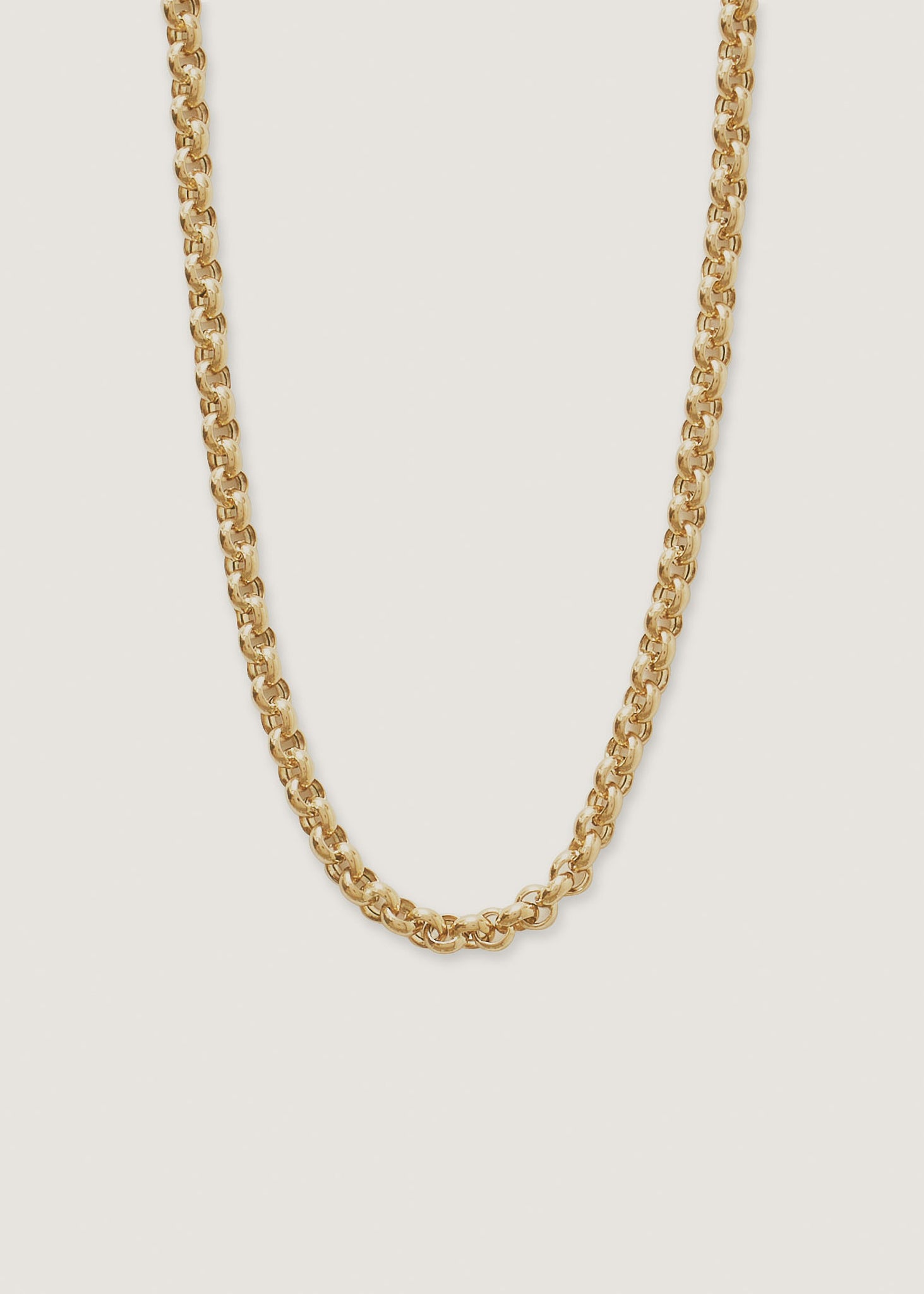 Handmade 18K Rose Gold Filled Belcher Rolo Link Chain Necklace - 45cm, Lobster Clasp, For Men