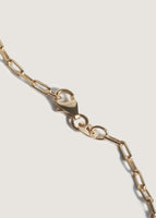 alt="close up of clasp of Petite Link Chain Necklace"