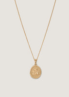 alt="Elusive Cherub Pendant with rolo chain"