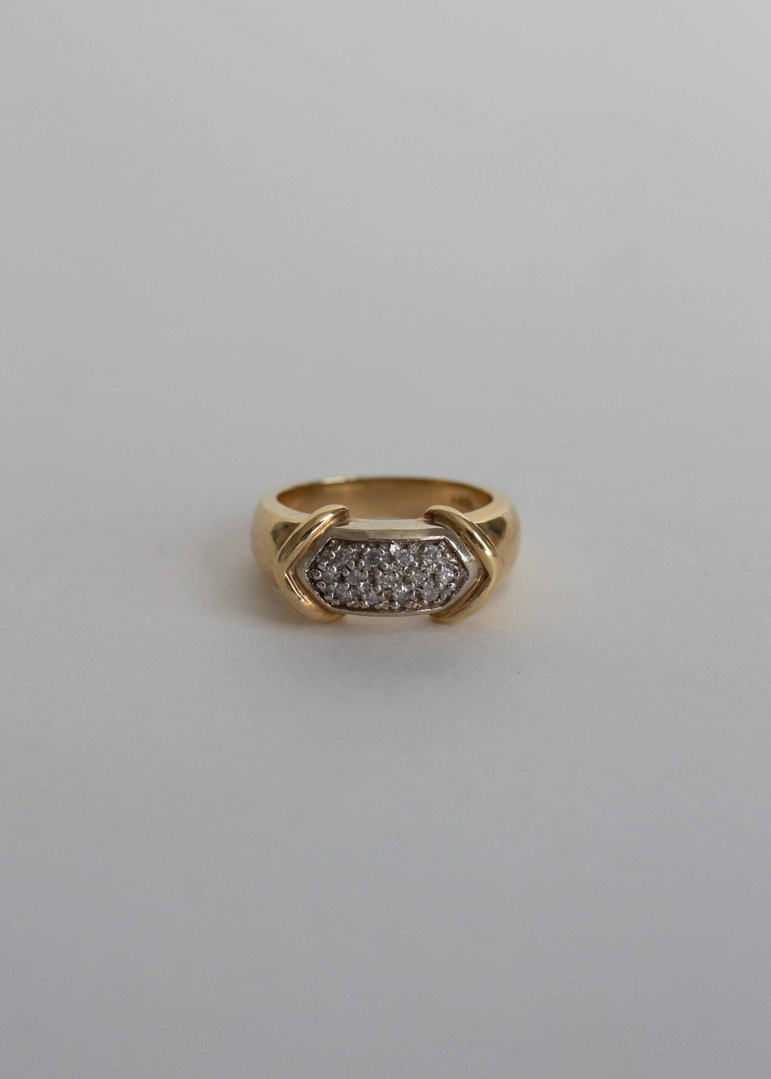 Vintage Hexagon Diamond Ring