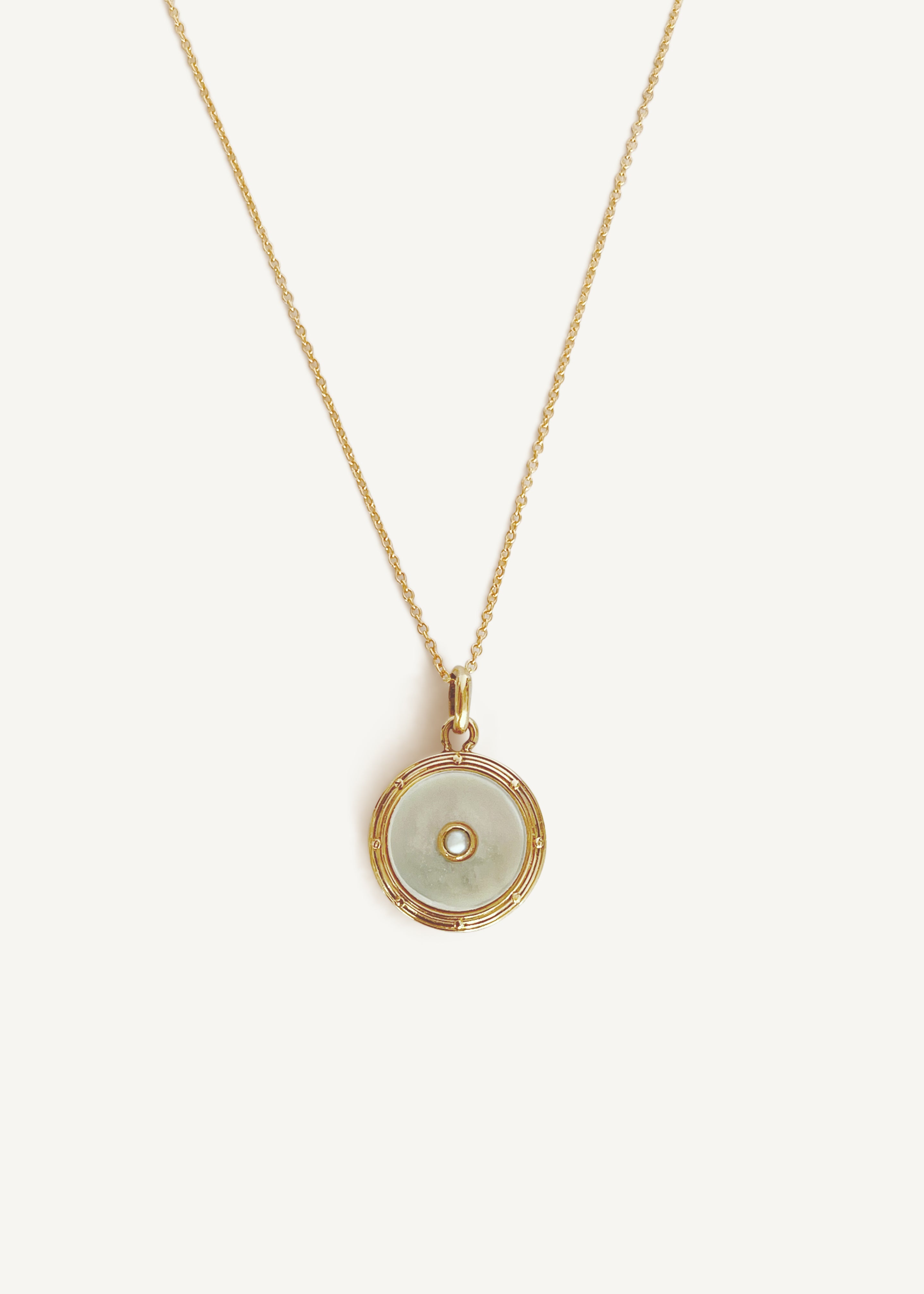 Vintage Mother of Pearl Disc Pendant